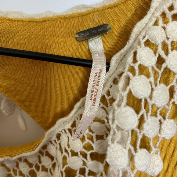 Free People buttercream waffle lace dress - Picture 4 of 8